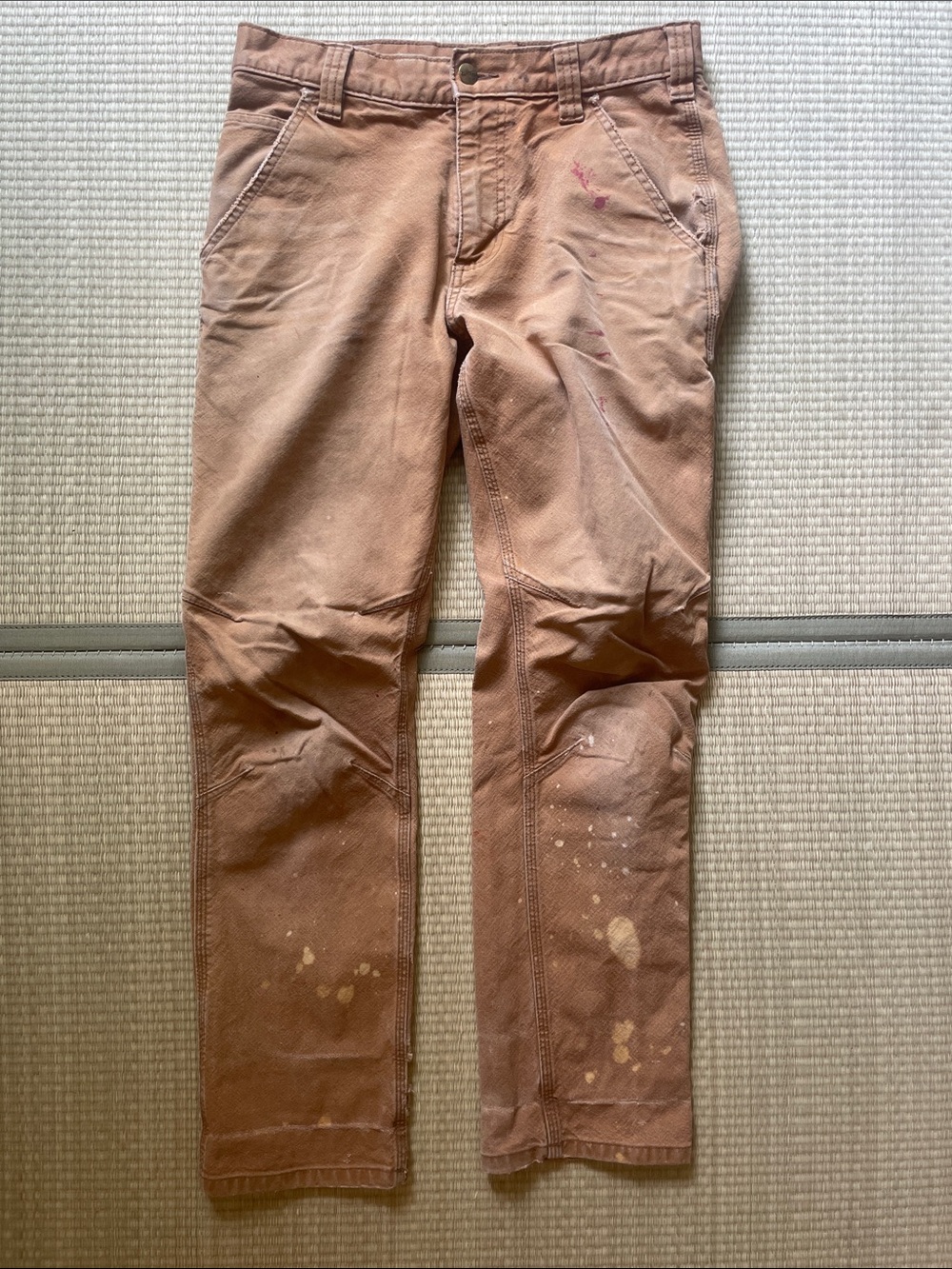 Distressed Tan Carhartt 30 x 30 Straight Fit